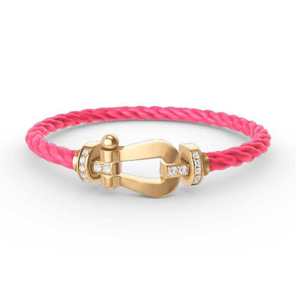 [Clover]FORCE LARGE HORSESHOE HALF DIAMOND BRACELET GOLD
