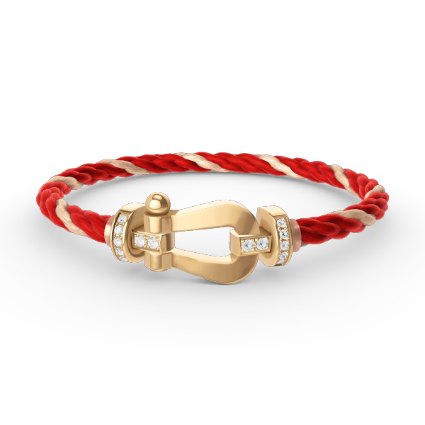 [Clover]FORCE LARGE HORSESHOE HALF DIAMOND BRACELET GOLD