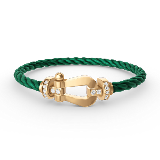 [Clover]FORCE LARGE HORSESHOE HALF DIAMOND BRACELET GOLD