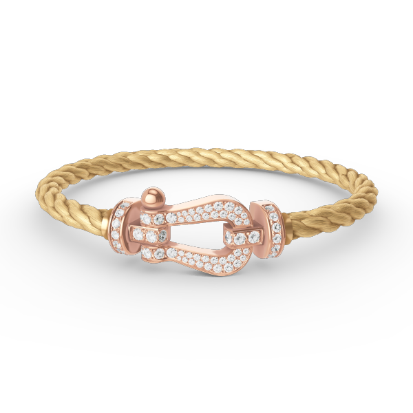 [Clover]FORCE LARGE HORSESHOE FULL DIAMOND BRACELET ROSE GOLD