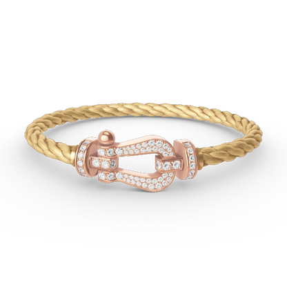[Clover]FORCE LARGE HORSESHOE FULL DIAMOND BRACELET ROSE GOLD