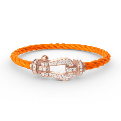 [Clover]FORCE LARGE HORSESHOE FULL DIAMOND BRACELET ROSE GOLD