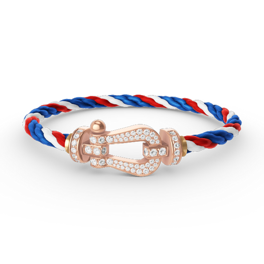 [Clover]FORCE LARGE HORSESHOE FULL DIAMOND BRACELET ROSE GOLD