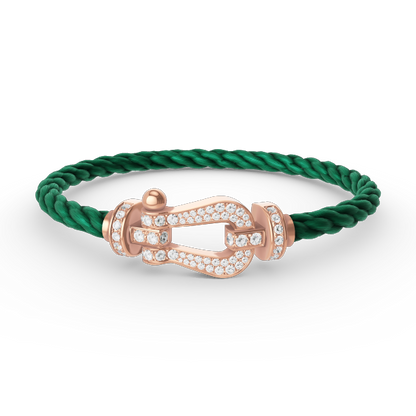 [Clover]FORCE LARGE HORSESHOE FULL DIAMOND BRACELET ROSE GOLD