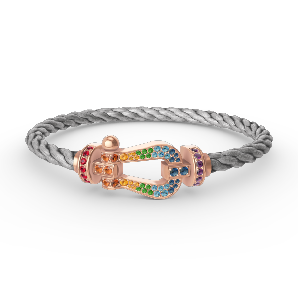 [Clover]FORCE LARGE HORSESHOE  COLORED DIAMOND BRACELET ROSE GOLD