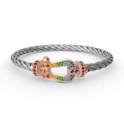 [Clover]FORCE LARGE HORSESHOE  COLORED DIAMOND BRACELET ROSE GOLD