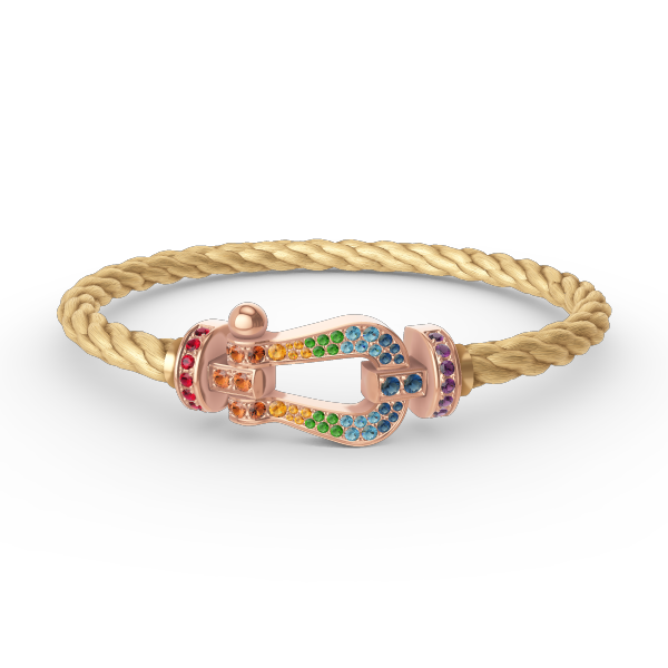 [Clover]FORCE LARGE HORSESHOE  COLORED DIAMOND BRACELET ROSE GOLD