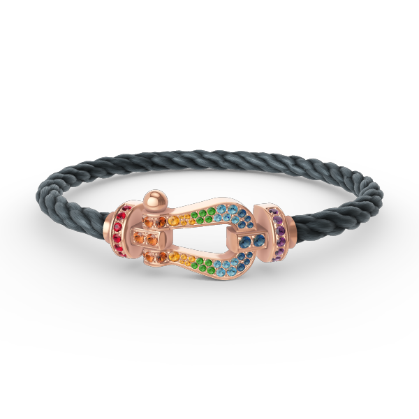 [Clover]FORCE LARGE HORSESHOE  COLORED DIAMOND BRACELET ROSE GOLD
