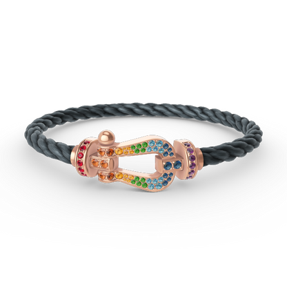 [Clover]FORCE LARGE HORSESHOE  COLORED DIAMOND BRACELET ROSE GOLD