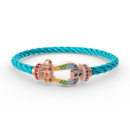 [Clover]FORCE LARGE HORSESHOE  COLORED DIAMOND BRACELET ROSE GOLD