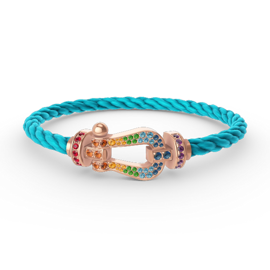 [Clover]FORCE LARGE HORSESHOE  COLORED DIAMOND BRACELET ROSE GOLD