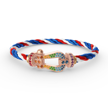 [Clover]FORCE LARGE HORSESHOE  COLORED DIAMOND BRACELET ROSE GOLD