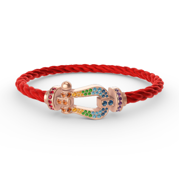 [Clover]FORCE LARGE HORSESHOE  COLORED DIAMOND BRACELET ROSE GOLD