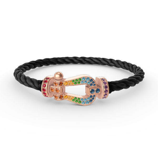 [Clover]FORCE LARGE HORSESHOE  COLORED DIAMOND BRACELET ROSE GOLD