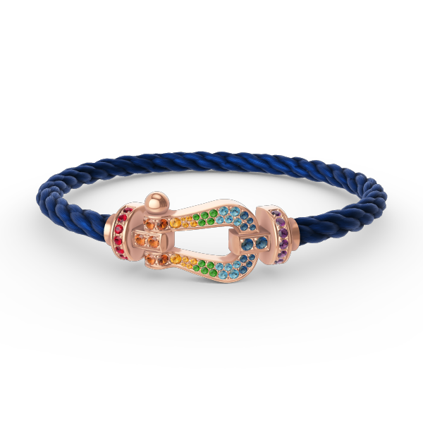 [Clover]FORCE LARGE HORSESHOE  COLORED DIAMOND BRACELET ROSE GOLD