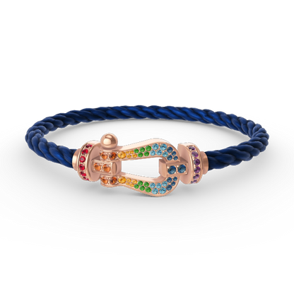 [Clover]FORCE LARGE HORSESHOE  COLORED DIAMOND BRACELET ROSE GOLD