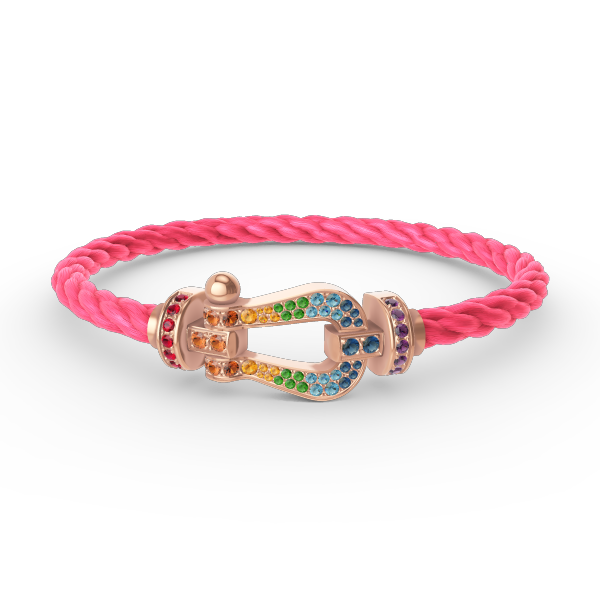 [Clover]FORCE LARGE HORSESHOE  COLORED DIAMOND BRACELET ROSE GOLD