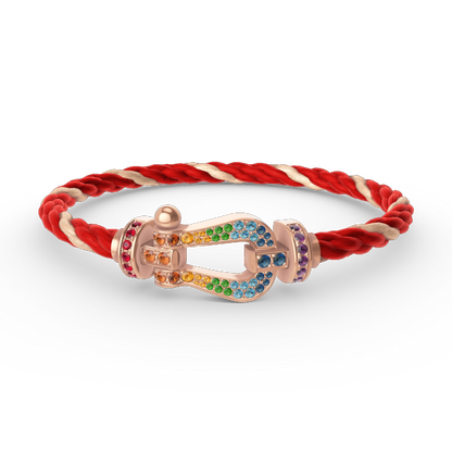 [Clover]FORCE LARGE HORSESHOE  COLORED DIAMOND BRACELET ROSE GOLD