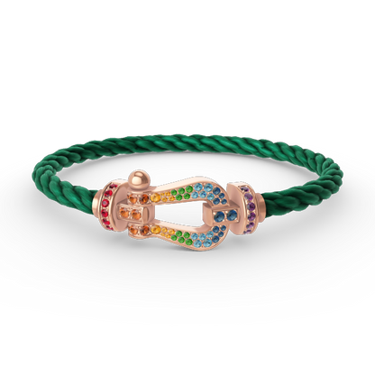 [Clover]FORCE LARGE HORSESHOE  COLORED DIAMOND BRACELET ROSE GOLD