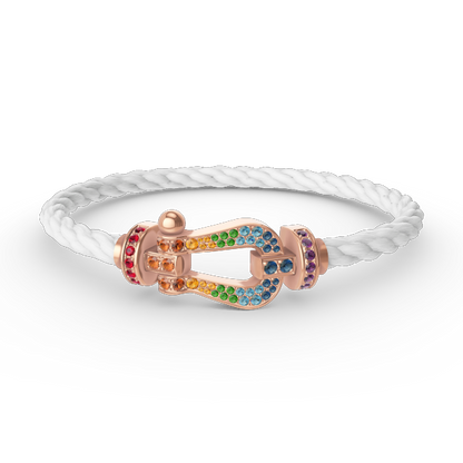 [Clover]FORCE LARGE HORSESHOE  COLORED DIAMOND BRACELET ROSE GOLD