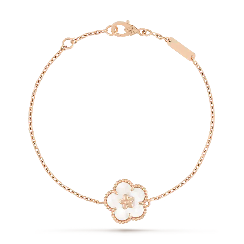 [Clover]LUCKY WHITE MOP PLUM BLOSSOM  BRACELET