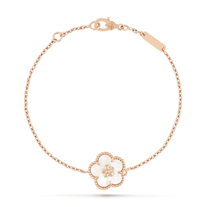 [Clover]LUCKY WHITE MOP PLUM BLOSSOM  BRACELET