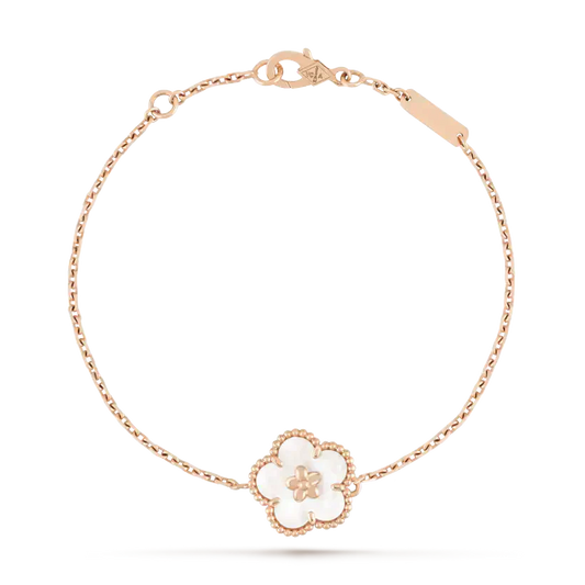 [Clover]LUCKY WHITE MOP PLUM BLOSSOM  BRACELET
