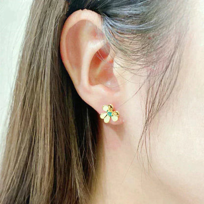 [Clover]FRIVOLE  FLOWER MALACHITE EARRINGS