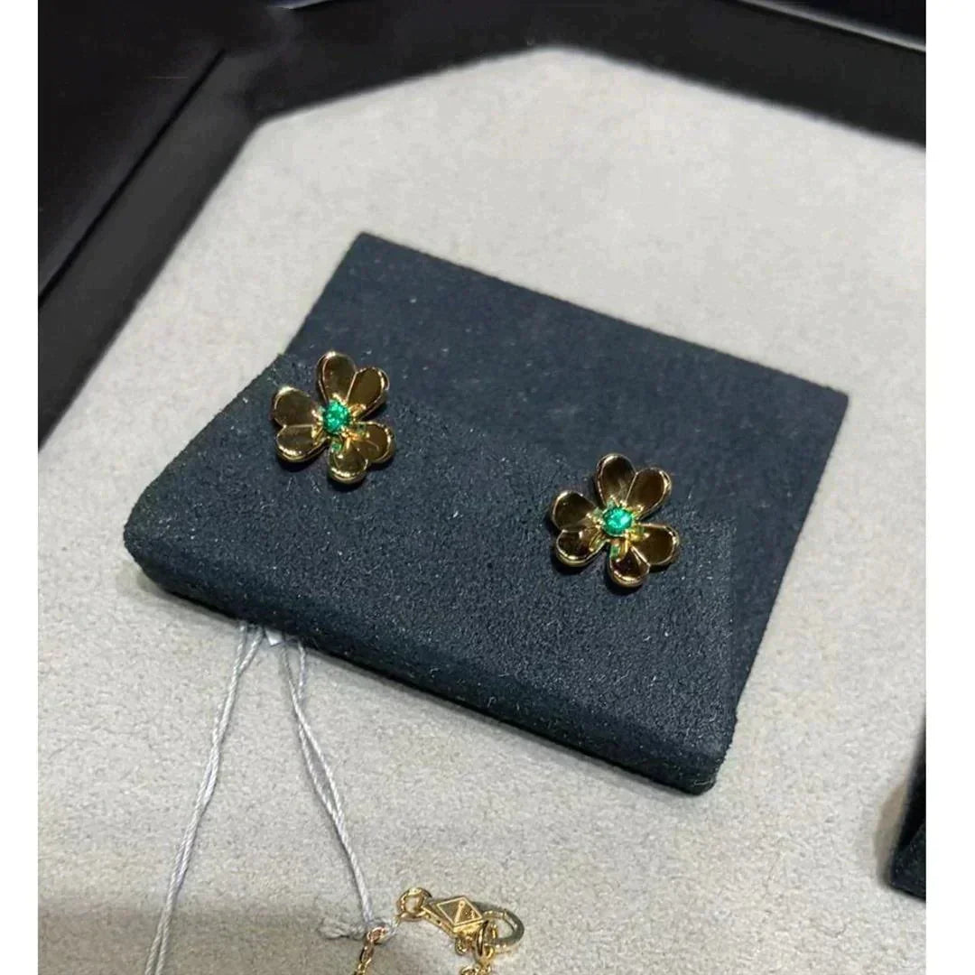 [Clover]FRIVOLE  FLOWER MALACHITE EARRINGS
