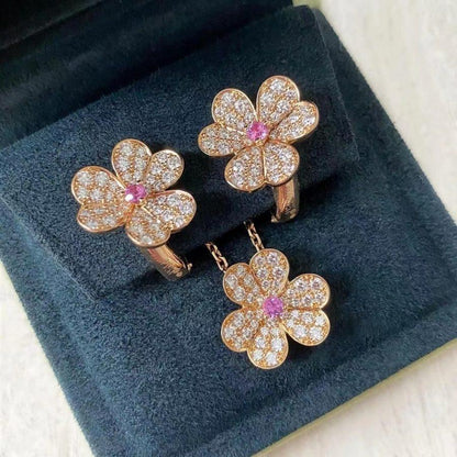 [Clover]FRIVOLE ROSE GOLD FLOWER DIAMOND NECKLACE