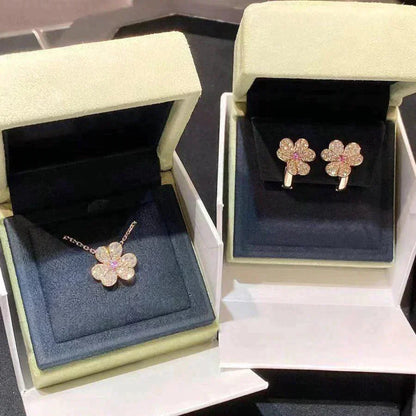 [Clover]FRIVOLE ROSE GOLD FLOWER DIAMOND NECKLACE