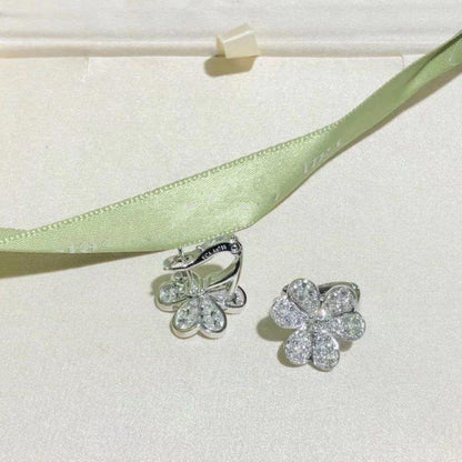 [Clover]FRIVOLE SILVER FLOWER DIAMOND EARRINGS