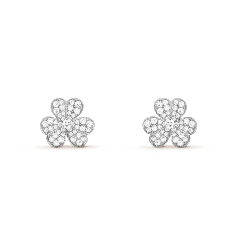 [Clover]FRIVOLE SILVER FLOWER DIAMOND EARRINGS