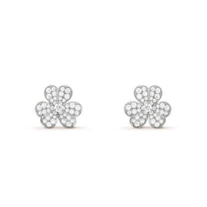 [Clover]FRIVOLE SILVER FLOWER DIAMOND EARRINGS