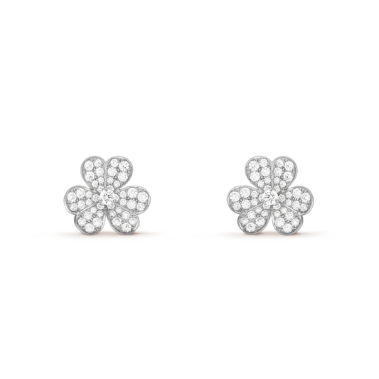 [Clover]FRIVOLE SILVER FLOWER DIAMOND EARRINGS