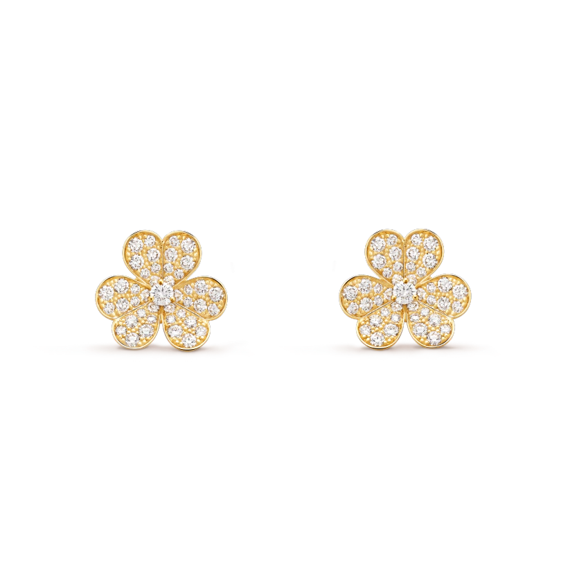 [Clover]FRIVOLE GOLD FLOWER DIAMOND EARRINGS