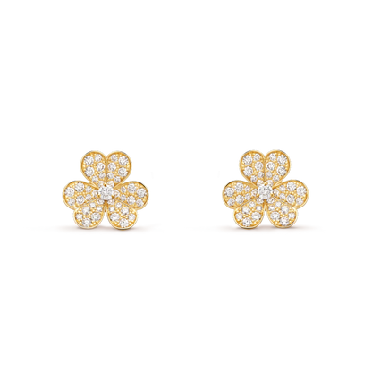 [Clover]FRIVOLE GOLD FLOWER DIAMOND EARRINGS