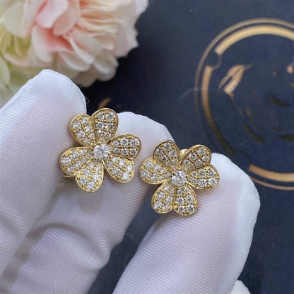 [Clover]FRIVOLE GOLD FLOWER DIAMOND EARRINGS