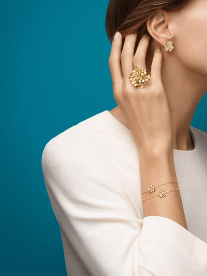 [Clover]FRIVOLE GOLD FLOWER DIAMOND EARRINGS