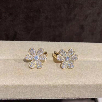 [Clover]FRIVOLE GOLD FLOWER DIAMOND EARRINGS