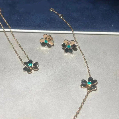 [Clover]FRIVOLE  FLOWER MALACHITE EARRINGS