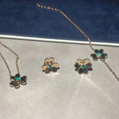 [Clover]FRIVOLE  FLOWER MALACHITE EARRINGS