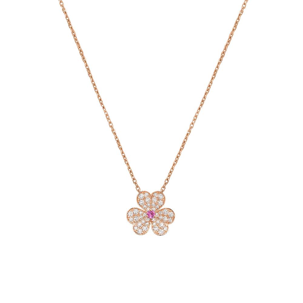 [Clover]FRIVOLE ROSE GOLD FLOWER DIAMOND NECKLACE