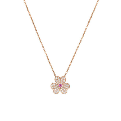 [Clover]FRIVOLE ROSE GOLD FLOWER DIAMOND NECKLACE