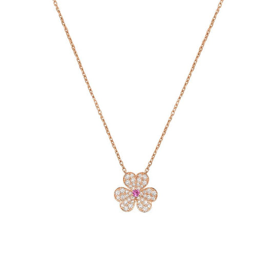 [Clover]FRIVOLE ROSE GOLD FLOWER DIAMOND NECKLACE