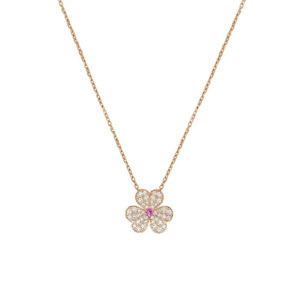 [Clover]FRIVOLE ROSE GOLD FLOWER DIAMOND NECKLACE