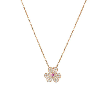 [Clover]FRIVOLE ROSE GOLD FLOWER DIAMOND NECKLACE