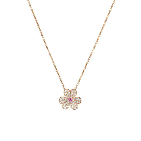 [Clover]FRIVOLE ROSE GOLD FLOWER DIAMOND NECKLACE