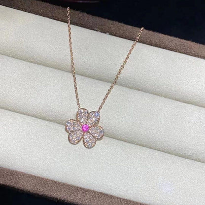 [Clover]FRIVOLE ROSE GOLD FLOWER DIAMOND NECKLACE