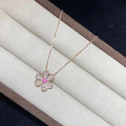 [Clover]FRIVOLE ROSE GOLD FLOWER DIAMOND NECKLACE